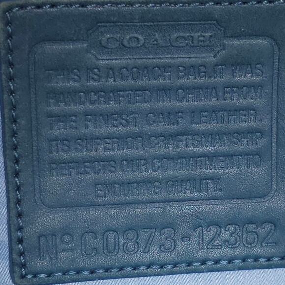 Coach Blue Leather Tote Bag - Picture 14 of 15